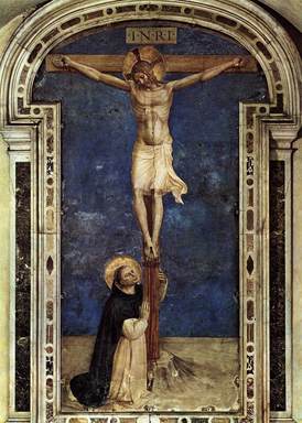 St Dominic at cross Fr Angelico.jpg